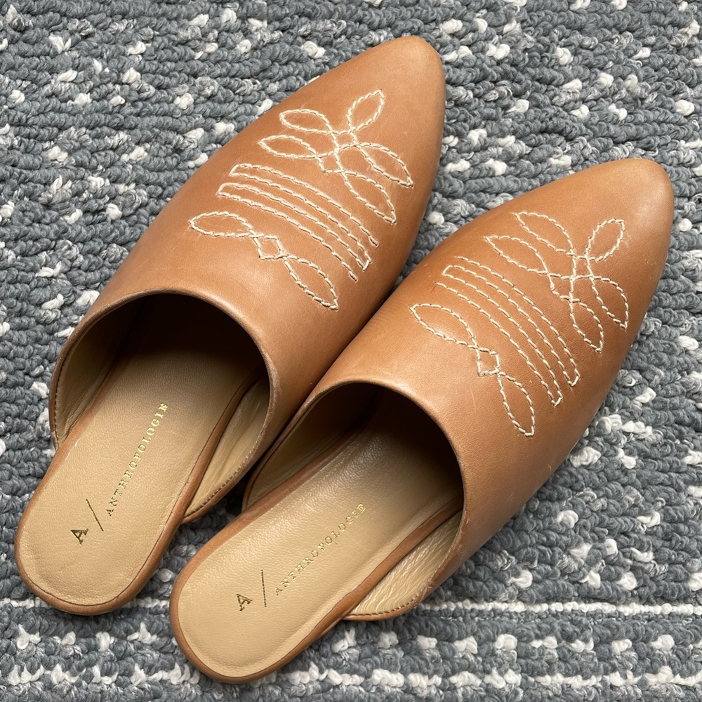 NIB Anthropologie Western Mules